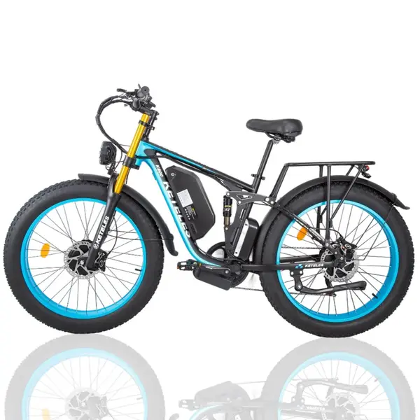 K800 Pro Full Suspension Blue Electric Bike